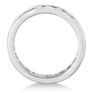 แหวนทองคำขาว 14K สำหรับผู้ชาย ประดับเพชรแบบช่อง (2.25 กะรัต) ทองแท้ ตัดเพชรแบบละเอียด ชุบโรเดียม เครื่องประดับคุณภาพสำหรับเป็นสัญญา - Product Image 1