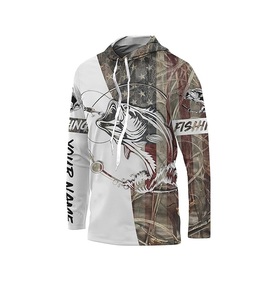 เสื้อฮู้ดลายปลาสำหรับผู้ชายและผู้หญิงเสื้อมีฮู้ดสำหรับผู้ชายกลางแจ้งแห้งเร็ว100% โพลีเอสเตอร์ระเหิดจากโรงงาน - Product Image 6