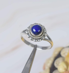 Round Shape <b>Lapis</b> <b>Lazuli</b> <b>Ring</b> Faceted Cut Calibrated Size Gemstone 925 Sterling Silver Blue <b>Lapis</b> <b>Lazuli</b> <b>Rings</b> High Quality - Product Image 1