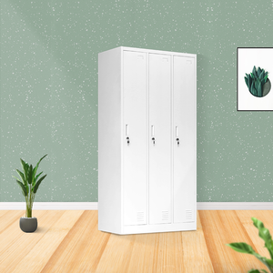 Precio de fábrica, armario de hierro y acero de 3 puertas, casilleros escolares, armario de almacenamiento de Metal para oficina, taller, escuela, muebles de oficina - Product Image 4