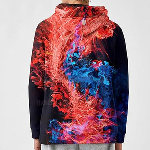 Sudadera con capucha de manga larga para hombre con estampado 3D personalizado, ropa de calle de poliéster con estampado digital, teñido liso para el invierno - Product Image 4