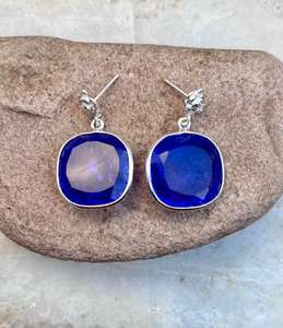 Pendiente hecho a mano de tanzanita de Plata de Ley 925 Hermoso pendiente de mujer Hermoso pendiente de piedra azul. - Product Image 5