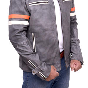 Chaqueta de Motociclista de Cuero Genuino para Hombre, Nueva Colección 2026, Ecológica, Ligera, con Logotipo Frontal, Estilo Urbano - Product Image 5