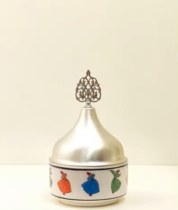 Vente en gros de bol en métal pour le service des dattes bol arabe avec un design classique style du golfe de Meena Work matériau de haute qualité en métal - Product Image 4