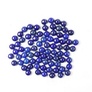 Cabochon rond lisse en pierre précieuse Lapis Lazuli bleu en vrac de haute qualité naturel pour la fabrication de bijoux gemmes en gros certifiées IGI - Product Image 1