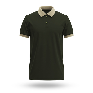 T-shirt pour homme à col contrastant uni, manches courtes, design personnalisé, tricoté en mélange de coton, décontracté, respirant, fabricant ODM - Product Image 4