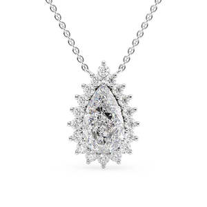 จี้เพชรโมอิสและลูกแพร์ทรงลูกแพร์ประดับดอกไม้สีเงินสเตอร์ลิง925หรูหราและเก๋ไก๋เครื่องประดับสำหรับผู้หญิง - Product Image 2