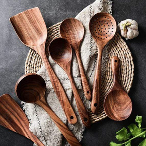 Cucharas de Cocina, Espátula para Utensilios de Cocina con Soporte de Madera Natural - Product Image 5