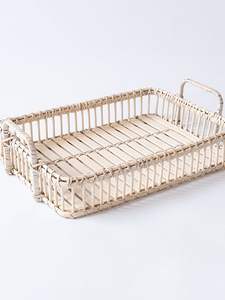 Plateau de service en rotin en osier de bambou naturel de haute qualité pour ustensiles de cuisine accessoires pour la maison et artisanat de décoration - Product Image 6