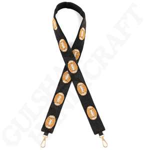 Accessoire fonctionnel élégant pour les fans de sport Sangle de sac à main perlée artisanale avec broderie et couture pour le jour du match des hayons - Product Image 3