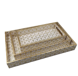 Plateau de service imbriqué au design unique, imprimé en émail, personnalisé pour la vaisselle, le petit-déjeuner, le ramadan et les cadeaux de Noël au meilleur prix - Product Image 2