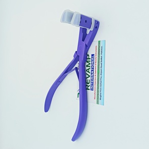 Alicates para extensiones de pelo de acero inoxidable sostenibles de alta calidad al por mayor, herramienta de eliminación gratuita con logotipo personalizado morado - Product Image 3