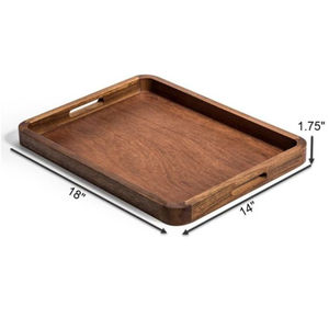 Plateau de service carré en bois élégant organisateur de cuisine plateau de service alimentaire pour fournisseurs en gros au meilleur prix - Product Image 3