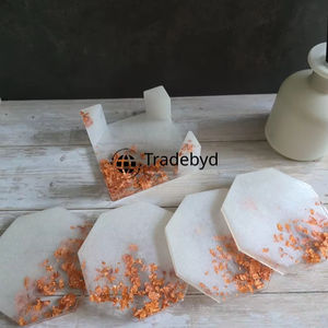 Posavasos de Resina Premium de Lujo, 4x4 Pulgadas, Ecológicos, Hechos a Mano, Colores Personalizables, Decoración de Mesa, Tradebyd - Product Image 1