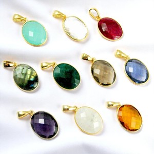 Customized Oval Emerald Gemstone Bezel <b>Charm</b> Pendant with Multi-Gemstone Briolette Faceted Cut Christian Religious <b>Jewelry</b> - Product Image 2