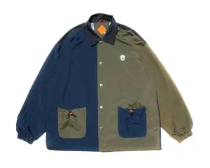 Custom two piece windbreaker short jacket patchwork Button up nylon polyester streetwear tracksuit windbreaker short set