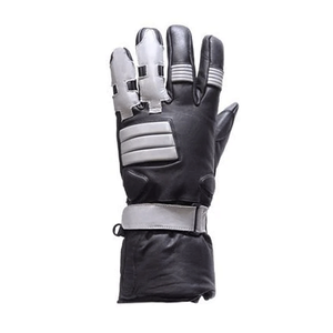 Black White Full-Finger Leather Gloves for Men Winter Season Custom for Motorbike Riding Touring Motorcycle Auto Racing Wear - Product Image 2