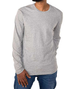 T-shirt à manches longues en twill pour homme, 100% coton, doux, confortable, décontracté, respirant, écologique, coupe classique - Product Image 6