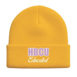 Hbcu หมวกบีนนี่สีทองมีการศึกษาหมวกอะคริลิคปักลายด้วยกำมะหยี่หมวกแฟชั่นตามสั่งสไตล์กรีก - Product Image 2
