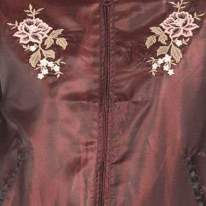 New Fashion Wholesale Women's Satin Bomber <b>Jacket</b> Floral Embroidery Zipper Closure Autumn Style Regular Fit Full Sleeve - Product Image 6