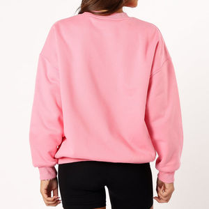 Novedad, Sudadera Informal de Talla Grande para Mujer, Color Liso, Diseño de Logotipo Personalizado, Bordado, Transpirable, Cuello Redondo - Product Image 2