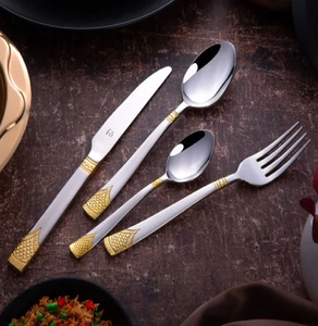 Juego de Cubiertos de Acero Inoxidable con Mango Marmoleado, Cubiertos de Calidad de Restaurante, Utensilios Elegantes, Diseño Minimalista Ecológico Personalizado - Product Image 2