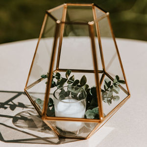 Nouveau petit porte-bougie en fil métallique, forme hexagonale/cylindrique, moderne, luxueux, de haute qualité, décoration d'intérieur, faible MOQ, vente en gros - Product Image 2