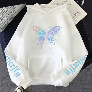 2025 nueva llegada mujer mariposa impresa Sudadera con capucha toda la temporada diario Casual moda sudaderas con capucha hogar al aire libre comodidad pulóver - Product Image 1