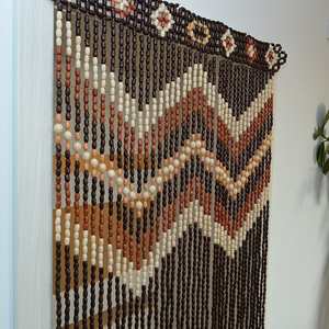 Tenture murale en macramé de qualité supérieure avec tige en bois, décor Boho fait à la main pour espaces de vie modernes tenture murale en bois faite à la main - Product Image 6