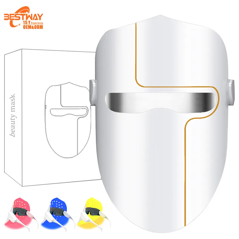 Rechargeable Portable Home Use Infrared Rejuvenation Skin Face Care 7 Color Light Therapy Photon Led Facial Beauty Mask