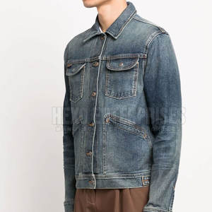 Veste en jean à bas prix de haute qualité avec logo personnalisé imprimé pour hommes veste en jean personnalisée grande taille pour hommes - Product Image 3