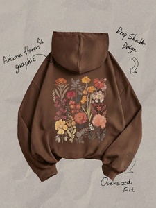 Lupin Felt Jersey de algodón de alta calidad Logotipo personalizado Sudadera con capucha de lana para mujer Transpirable Impreso Invierno Otoño Hecho Pakistán - Product Image 2