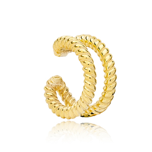 Pendiente de Aro Simple con Diseño de Espiral, Joyería Turca Hecha a Mano en Plata de Ley 925 al por Mayor - Product Image 3