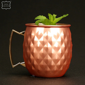 100% Pure Copper Hammered <b>Cup</b> Moscow Mule <b>Set</b> High Standard Wine Mugs Stainless Steel Tumbler for Coffee New Design - Product Image 3
