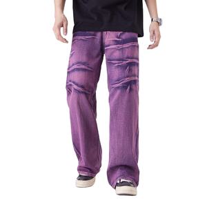 กางเกงยีนส์ทรงแบ็กกี้สไตล์สตรีทแวร์สำหรับผู้ชาย ขายส่ง กางเกงยีนส์เดนิมทรงแบ็กกี้ขาบานแบบใหม่ ราคาถูก เอวกลาง - Product Image 1