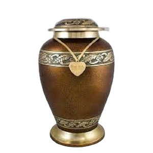 Urnas Funerarias Elegantes Más Vendidas, Urnas de Cremación de Metal de Latón para Guardar Cenizas, Urnas con Diseño Grabado, Artículos Funerarios - Product Image 1