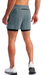 Pantalones cortos de gimnasio para hombre de tendencia, logotipo personalizado, pantalones cortos transpirables de algodón para correr, patrón sólido, estilo informal ecológico - Product Image 4