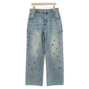 Pantalones góticos de nuevo estilo de alta calidad para hombres con hebillas correas cremallera detalles cadena y cómodo diseño ajustado - Product Image 1