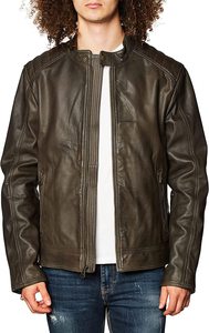 Veste en cuir universitaire élégante grande taille pour hommes coupe-vent chaud en polaire avec jean confortable manteau d'hiver en gros - Product Image 3