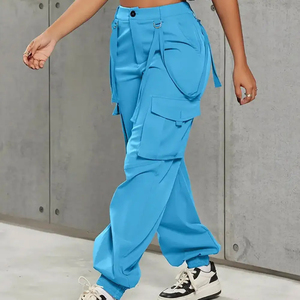 Pantalones Cargo de ajuste holgado para mujer, con servicios OEM ropa de calle, venta al por mayor, ropa de moda, pantalones Cargo para mujer, ropa de calle - Product Image 1