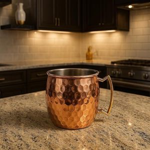 Taza Tradicional de Cobre Puro Hecha a Mano, Ecológica, de Alta Calidad, con Acabado Brillante, Gran Capacidad para Servir Bebidas, Precio India - Product Image 1