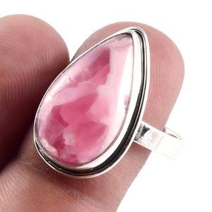 Anillo de estilo bohemio de Plata de Ley 925, piedra preciosa de Rodocrosita de corte de pera clásica, regalo de boda hecho a mano para mujeres para esposas - Product Image 2