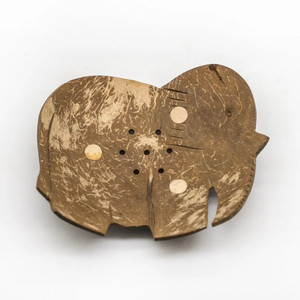 ที่วางสบู่ทำมือจากกะลามะพร้าวออร์แกนิค รูปช้าง พร้อมที่ระบายน้ำ สำหรับห้องน้ำ - Product Image 1