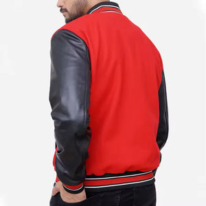 Veste universitaire pour homme sur mesure, corps en laine, manches en cuir, avec patchs en chenille brodés, veste de baseball pour homme - Product Image 5