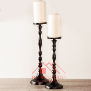 Dernier modèle Design Maison & Hôtel Bougeoir en aluminium à revêtement noir Centre de table de mariage Bougeoir intérieur/extérieur - Product Image 1