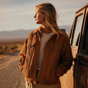 เสื้อแจ็คเก็ตผ้าลูกฟูกมีปก เสื้อแจ็คเก็ตฤดูหนาวสำหรับผู้หญิง เสื้อผ้าสตรีแนวสตรีทฤดูหนาว เสื้อแจ็คเก็ตผ้าลูกฟูกผู้หญิง เสื้อคลุมลำลอง เสื้อโค้ทสไตล์ Trucker สำหรับผู้หญิง - Product Image 6