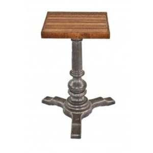 Table à manger de style moderne, carrée, en bois massif récupéré, avec base en fer, pour restaurant, bar, prix abordable - Product Image 1