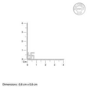 GIVA Jewellery's Trendy <b>Silver</b> Swastik <b>Stud</b> for Him Classic Cute Gold Featuring Heart-shaped Topaz Pearl Diamond Classic <b>Stud</b> - Product Image 5