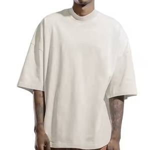 Nueva llegada 100% algodón de calidad premium camisetas de hombre de gran tamaño 230G en blanco liso ropa de calle logotipos personalizados fabricantes - Product Image 5