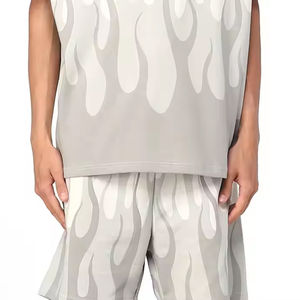 Ensemble T-shirt et short pour homme DAKHA SPORTS DS-1801 imprimé sur mesure, col rond, été, haute qualité, 100% coton, 450g - Product Image 3